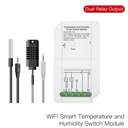 WiFi Switch Module+Temperature Probe Tuya Dual-way Temperature and Humidity Switch Timer Smart Switch - Consumer Electronics by buy2fix | Online Shopping UK | buy2fix