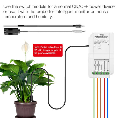 WiFi Switch Module+Temperature Probe Tuya Dual-way Temperature and Humidity Switch Timer Smart Switch - Consumer Electronics by buy2fix | Online Shopping UK | buy2fix