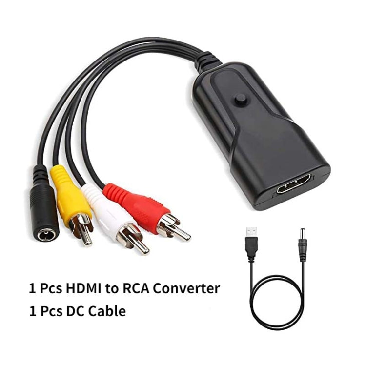 K13W HDMI To AV 1080P HD Converter, Cable Length: 0.5m(Black) -  by buy2fix | Online Shopping UK | buy2fix