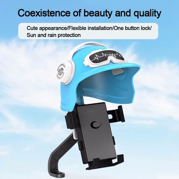 Small Helmet Sunscreen Phone Stand Bracket Motorcycle Mobile Phone Holder,Spec: Handlebar White -  by buy2fix | Online Shopping UK | buy2fix