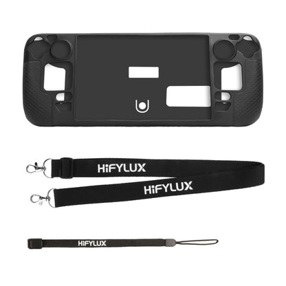 For Steam Deck Hifylux ST-PF14 Game Console Silicone Case Anti-scratch Non-slip Handheld Case Lanyard(Black) - Accessories by buy2fix | Online Shopping UK | buy2fix