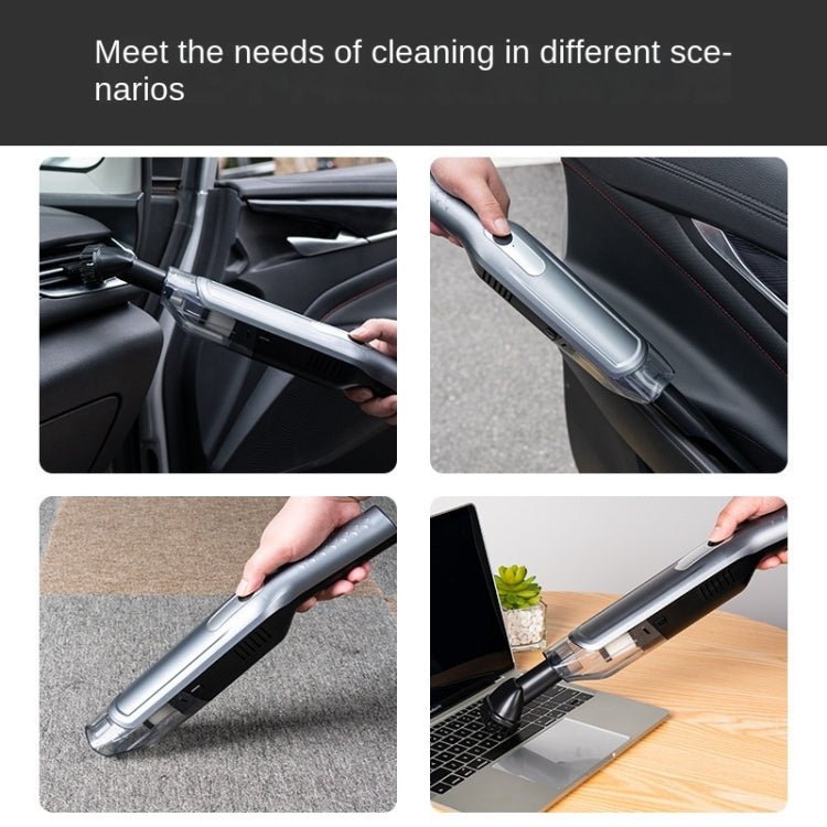 YX3560 Handheld Small Straight Handle Car Wireless Vacuum Cleaner, Style: Luxury (Silver) -  by buy2fix | Online Shopping UK | buy2fix
