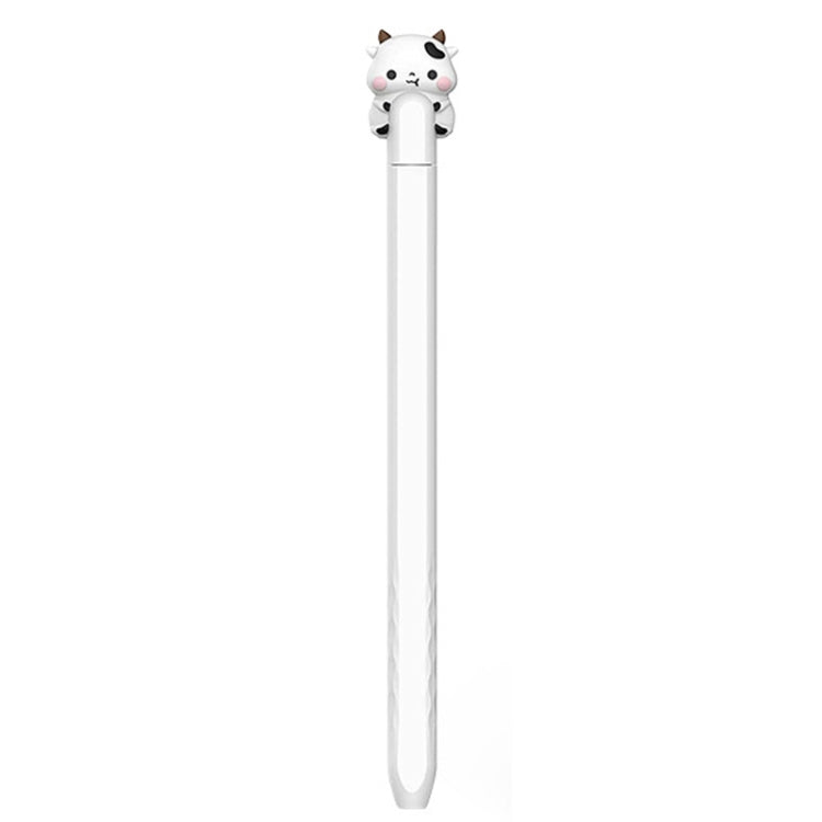 For Apple Pencil 2 AhaStyle PT-LC129 Pen Case Cartoon Silicone Protective Case(Cow White) - Pencil Accessories by AhaStyle | Online Shopping UK | buy2fix