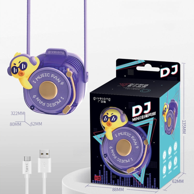 GL120-123 Hanging Neck Fan Summer Handheld USB Portable Mini Fan(Purple) - Electric Fans by buy2fix | Online Shopping UK | buy2fix