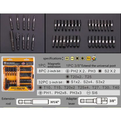 42 In 1 Alloy Drill Bit Impact Bit Set Decoration Electrician Tools - Drill & Drill Bits by buy2fix | Online Shopping UK | buy2fix