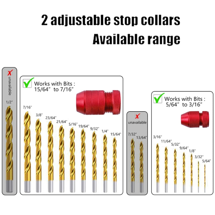 Adjustable Bit Stop Locator Drilling Aid Tool, Model: Type 6-11 - Others by buy2fix | Online Shopping UK | buy2fix