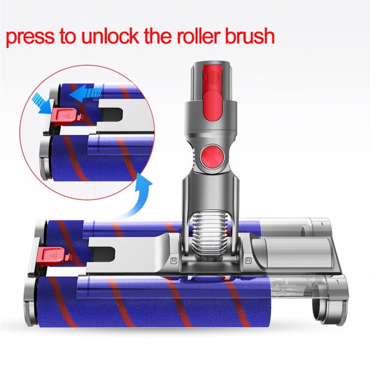 For Dyson V7 V8 V10 V11 Double Roller Soft Velvet Floor Brush Head with LED Lighting - Dyson Accessories by buy2fix | Online Shopping UK | buy2fix