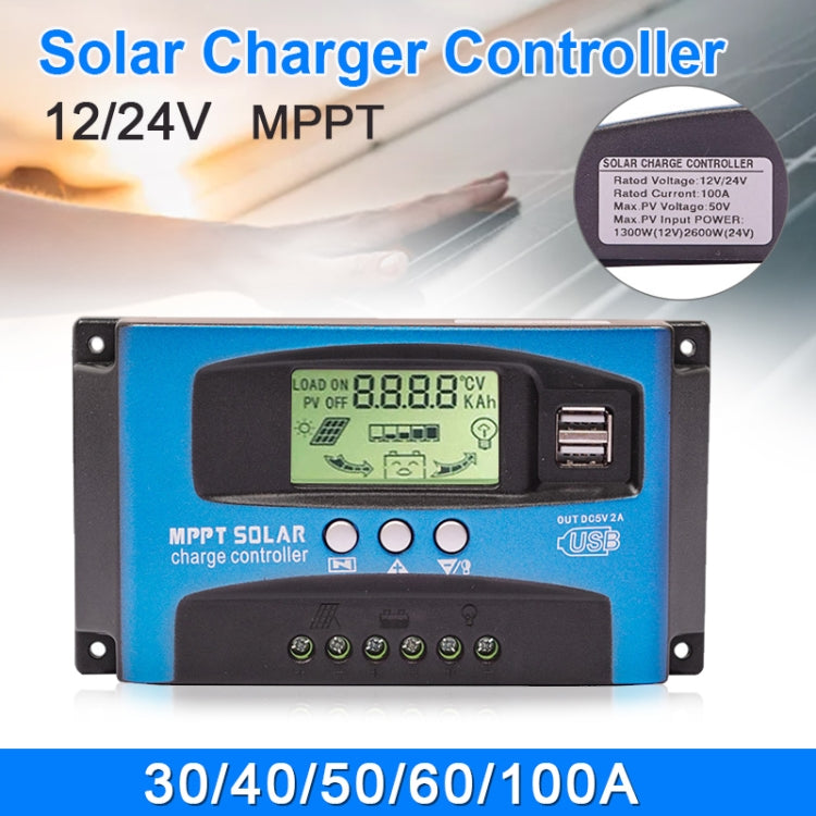 YCX-003 30-100A Solar Charging Controller with LED Screen & Dual USB Port Smart MPPT Charger, Model: 12/24V 30A - Others by buy2fix | Online Shopping UK | buy2fix