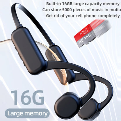 DG-X18 Bone Conduction Bluetooth Headphones Swimming IPX8 Waterproof Sports Headphones, Memory Capacity: 32G(English Black) - Sport Earphone by buy2fix | Online Shopping UK | buy2fix