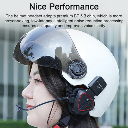 LX1 Motorcycle Half Helmet Waterproof Wireless 5.3 Bluetooth Headset, Version: English(Standard Blue) - Motorcycle Walkie Talkie by buy2fix | Online Shopping UK | buy2fix