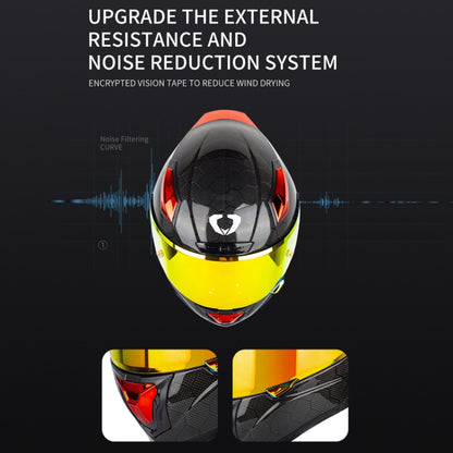 SOMAN Four Seasons Full Cover Motorcycle Helmet, Size: M(Snake Carbon Fiber Red) - Helmets by SOMAN | Online Shopping UK | buy2fix