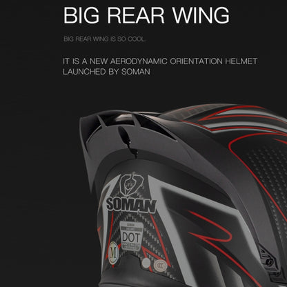 SOMAN Motorcycle Dual Lens Riding Peel-Off Full Coverage Helmet, Size: S(Matt Black Blue) - Helmets by SOMAN | Online Shopping UK | buy2fix