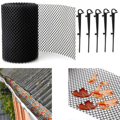 Plastic Gutter Guard Prevent Leaves or Debris From Clogging Downspouts and Drains, Width x Length: 18cm x 8m Without Nails - Pipes & Fittings by buy2fix | Online Shopping UK | buy2fix