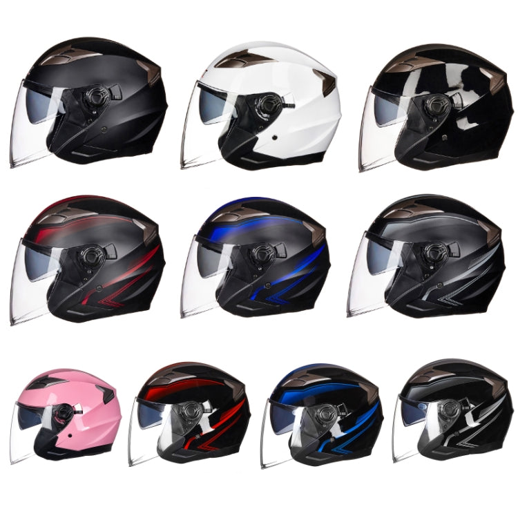 GXT 708 Electric Vehicle Dual Lens Helmet Four Seasons Safety Helmet, Size: L(Matt Black Blue) - Helmets by GXT | Online Shopping UK | buy2fix