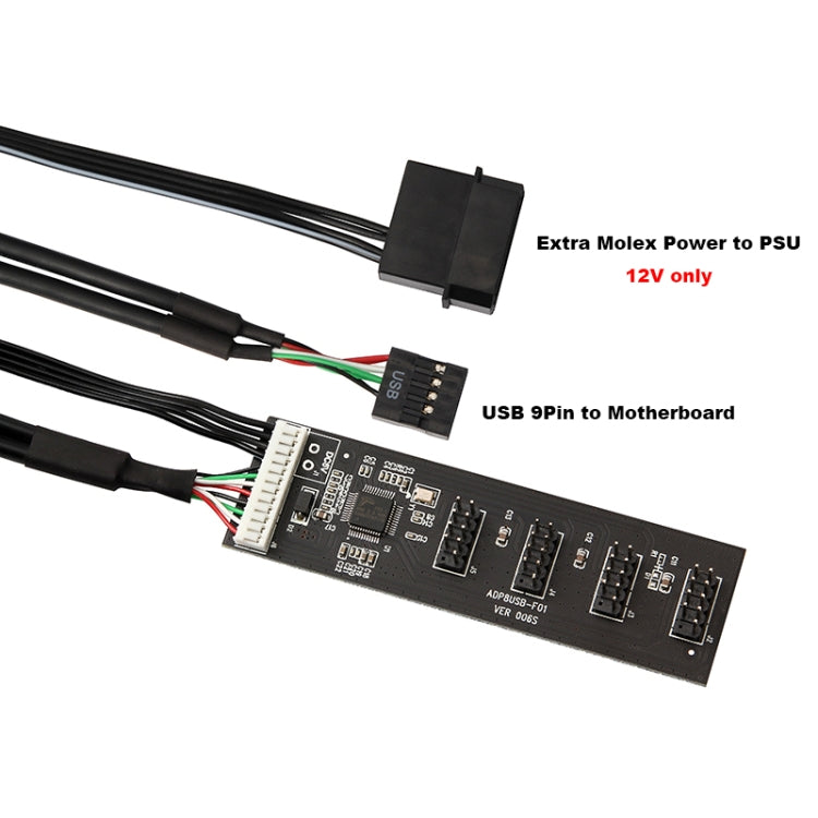 USB 2.0 9pin To 4 9pin Hub Internal Motherboard Header With 4pin Powered - USB 2.0 HUB by buy2fix | Online Shopping UK | buy2fix