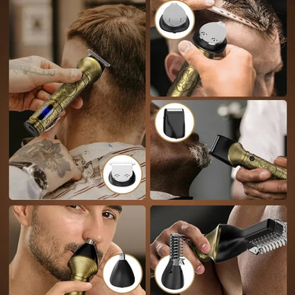 6 In 1 Men Multi-Functional Clipper Metal Body Hair Cutting(Bronze) - Hair Trimmer by buy2fix | Online Shopping UK | buy2fix