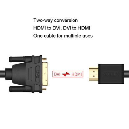 VEGGIEG HDMI To DVI Computer TV HD Monitor Converter Cable Can Interchangeable, Length: 8m - Cable by VEGGIEG | Online Shopping UK | buy2fix