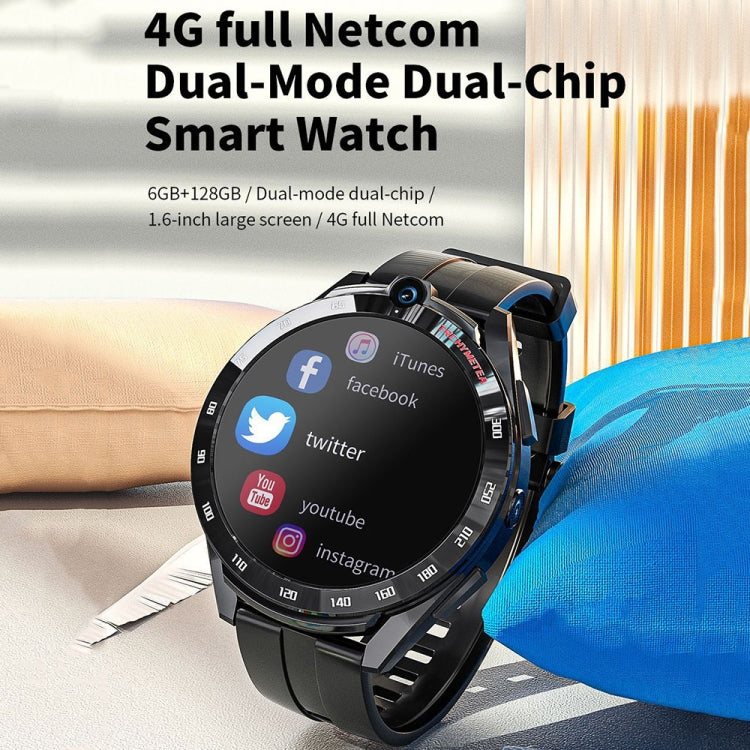 LOKMAT 1.6-inch Dual-camera 4G Full Netcom Dual-mode Dual-chip Wifi Smart Watch, Style: Charger+Steel Strap - Smart Watches by LOKMAT | Online Shopping UK | buy2fix