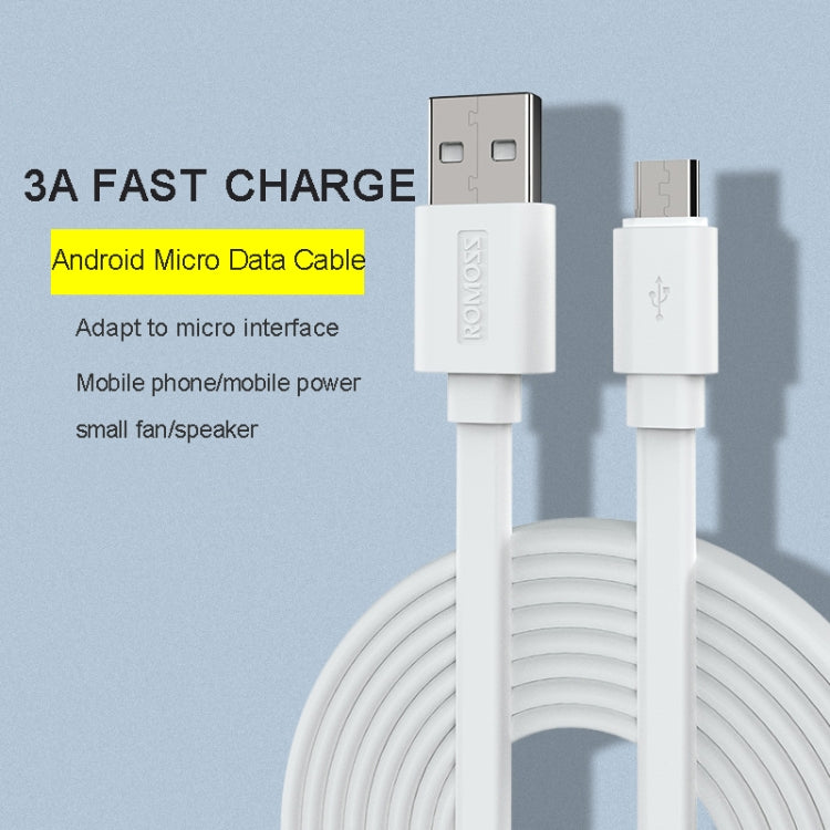 ROMOSS CB051 3A Micro USB Data Cable Charging Cable For Huawei  Xiaomi Mobile Phones 1m(White) - Micro USB Cable by ROMOSS | Online Shopping UK | buy2fix