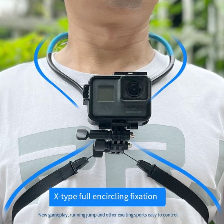 TUYU Camera Neck Holder Mobile Phone Chest Strap Mount  For Video Shooting//POV, Spec:  Vertical +Phone Clip (Blue) - Stand by buy2fix | Online Shopping UK | buy2fix