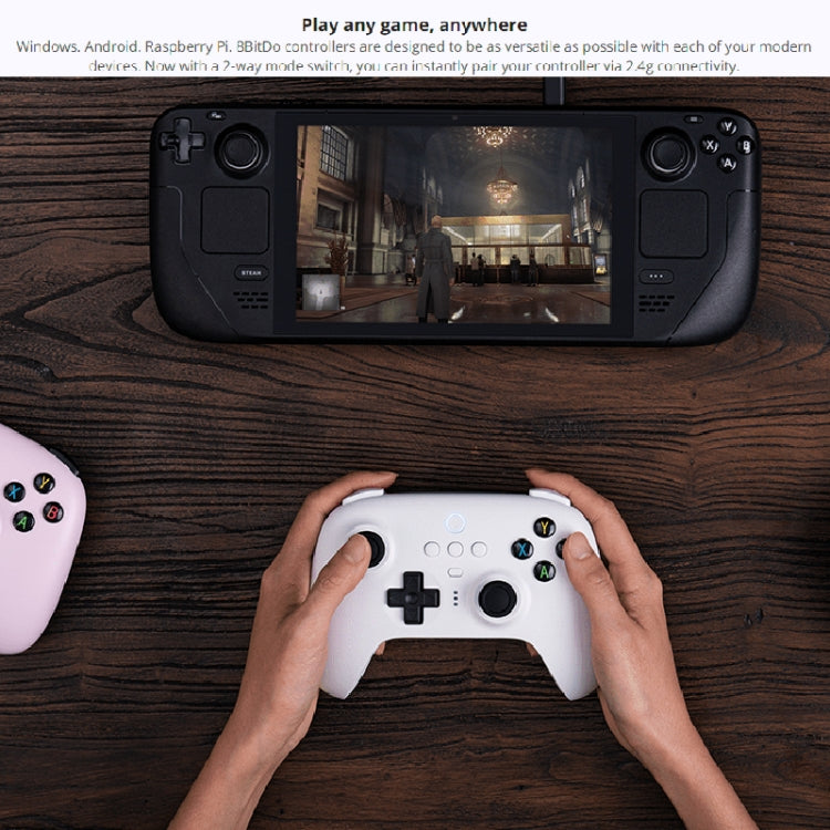 8BitDo Wireless 2.4G Gaming Controller With Charging Dock For PC / Windows 10 / 11 / Steam Deck(White) - Other Accessories by 8BitDo | Online Shopping UK | buy2fix