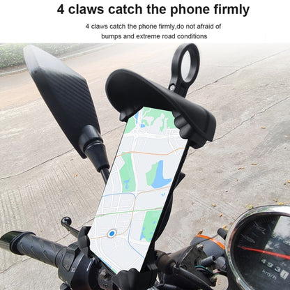 Motorcycle Sunshade Rainproof Mobile Phone Holder, Shape: Charging Mirror Holder 5V-2A - Holder by buy2fix | Online Shopping UK | buy2fix