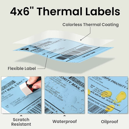 500sheets 4×6 Inch Stickers Thermal Label Paper For Phomemo PM-246S / PM-241BT / D520BT, Style: Roll Paper White - Printer Accessories by buy2fix | Online Shopping UK | buy2fix