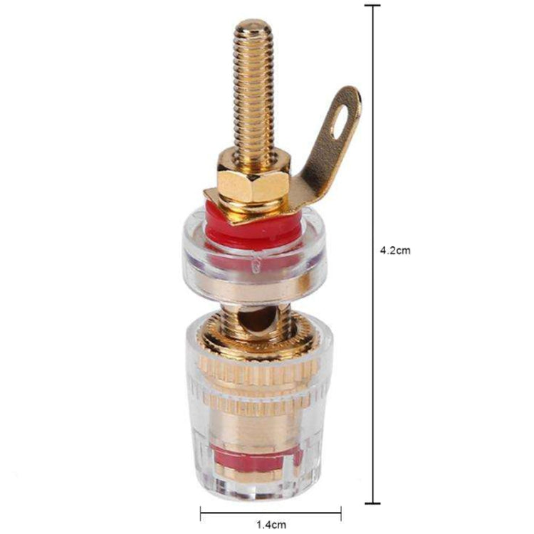 Medium Extended Transparent Terminal Block 4mm Banana Socket Audio Amplifier Junction Post(Red) - Audio Adapter by buy2fix | Online Shopping UK | buy2fix