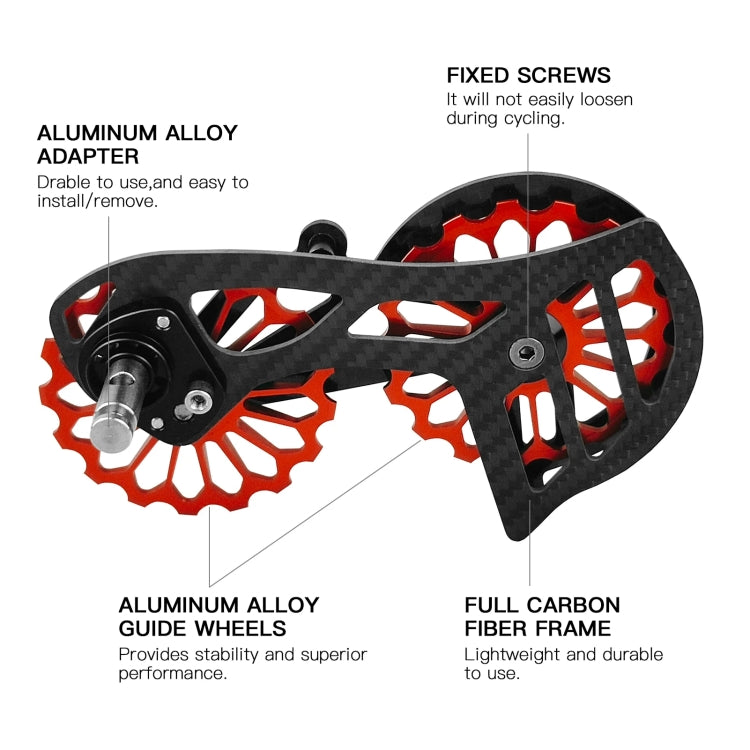 Carbon Fiber Guide Wheel For Road Bike Bicycle Bearing Rear Derailleur Guide Wheel Parts, Model Number: SD2 Red - Guide wheels by BIKERSAY | Online Shopping UK | buy2fix