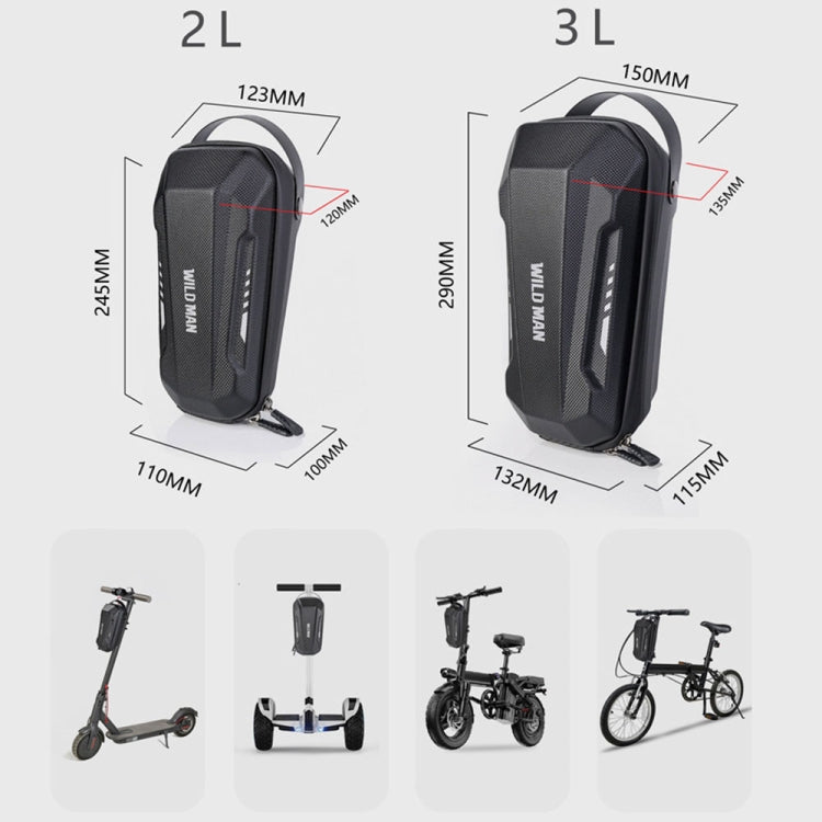 WILD MAN Scooter EVA Hard Shell Front Bag Folding Bicycle Quick Release Hanging Bag, Size: 2L(Black) - Accessories & Parts by WILD MAN | Online Shopping UK | buy2fix