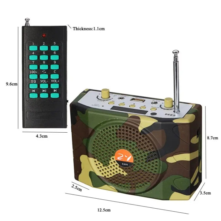 25W  Bluetooth Voice Amplifier Bird Hunting Speaker Supports USB/TF/FM 1000m Remote Control UK Plug(Camouflage) - Midrange Speaker & Frequency Divider by buy2fix | Online Shopping UK | buy2fix