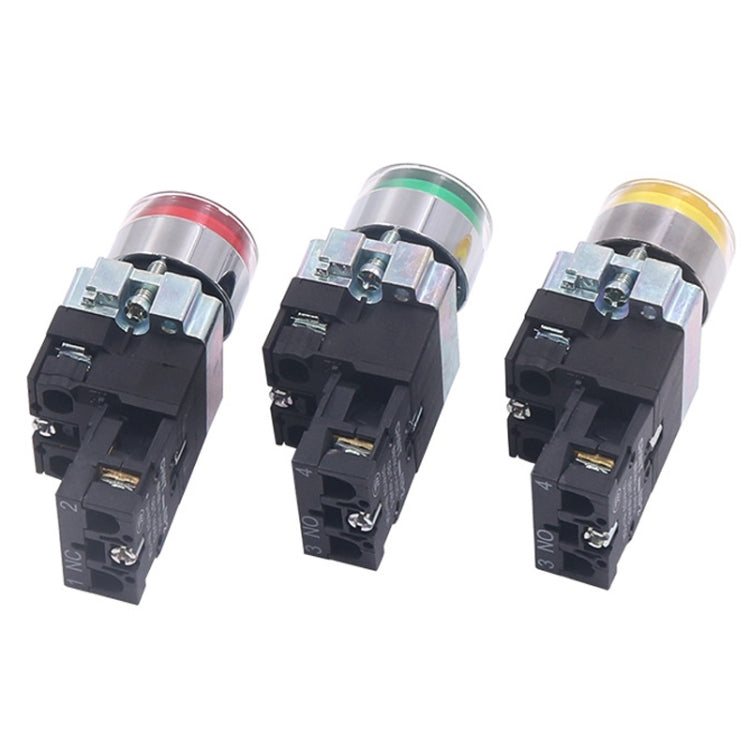 CHINT NP2-BW3561/24V 1 NO Pushbutton Switches With LED Light Silver Alloy Contact Push Button - Car Switches by CHINT | Online Shopping UK | buy2fix