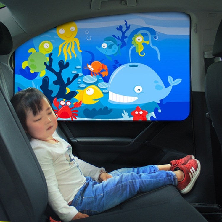 Car Cartoon Magnetic Sunshade Sunscreen Telescopic Collapsible Sunshield, Size:Co-pilot(Amusement Park) - Window Foils & Solar Protection by buy2fix | Online Shopping UK | buy2fix