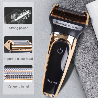 Surker SK-903 Three-in-one LCD Digital Display USB Charging Electric Shaver / Hair Clipper / Nose Hair(Black) - Hair Trimmer by buy2fix | Online Shopping UK | buy2fix