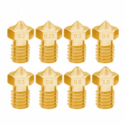 8 PCS Bugatti 3D Printer Accessories E3D-V5 V6 Nozzle M6 Thread Consumables Hot Nozzle, Size:3/0.25mm - Consumer Electronics by buy2fix | Online Shopping UK | buy2fix