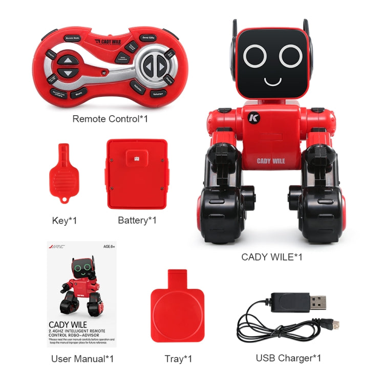 JJR/C R4 Cady Wile 2.4GHz Intelligent Remote Control Robo-advisor Money Management Robots Toy with Colorful LED Light, Remote Control Distance: 15m, Age Range: 8 Years Old Above (Red) - RC Robots by JJR/C | Online Shopping UK | buy2fix