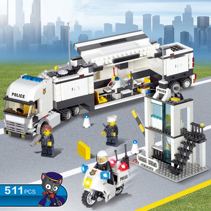 6727 511 PCS Brick Blocks City Police Station Command Vehicle Building Bricks Plastic Blocks Toys, Age Range: 6 Years Old Above - DIY Developmental Toys by buy2fix | Online Shopping UK | buy2fix