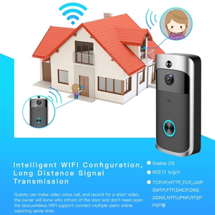 M3 720P Smart WIFI Ultra Low Power Video Visual Doorbell,Support Mobile Phone Remote Monitoring & Night Vision(Black) - Security by buy2fix | Online Shopping UK | buy2fix