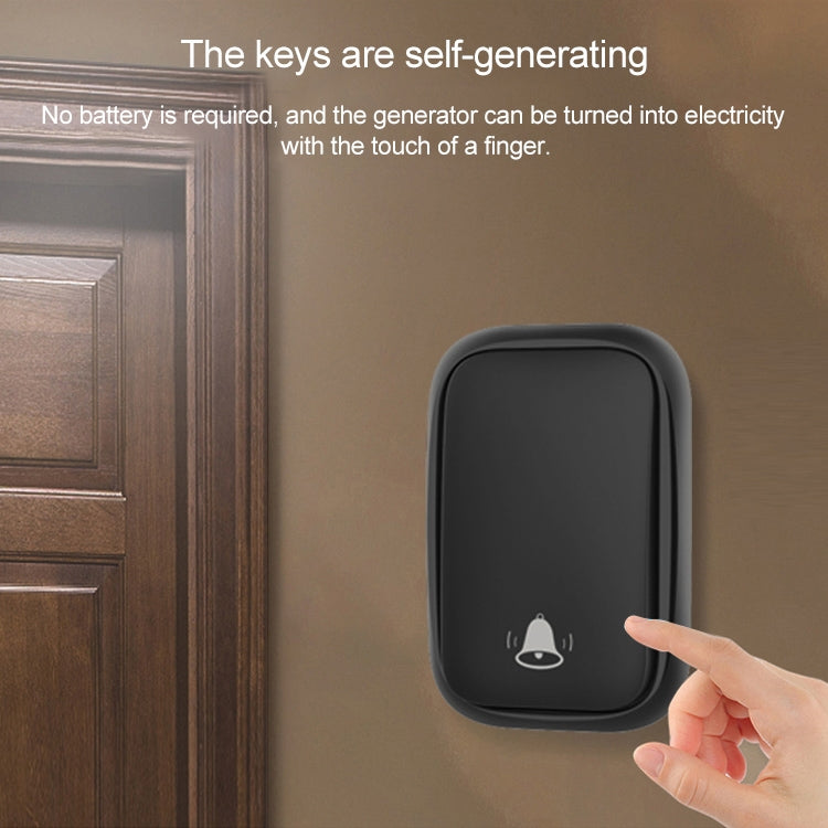 CACAZI FA86 Self-Powered Smart Home Wireless Doorbell, UK Plug(White) - Security by CACAZI | Online Shopping UK | buy2fix