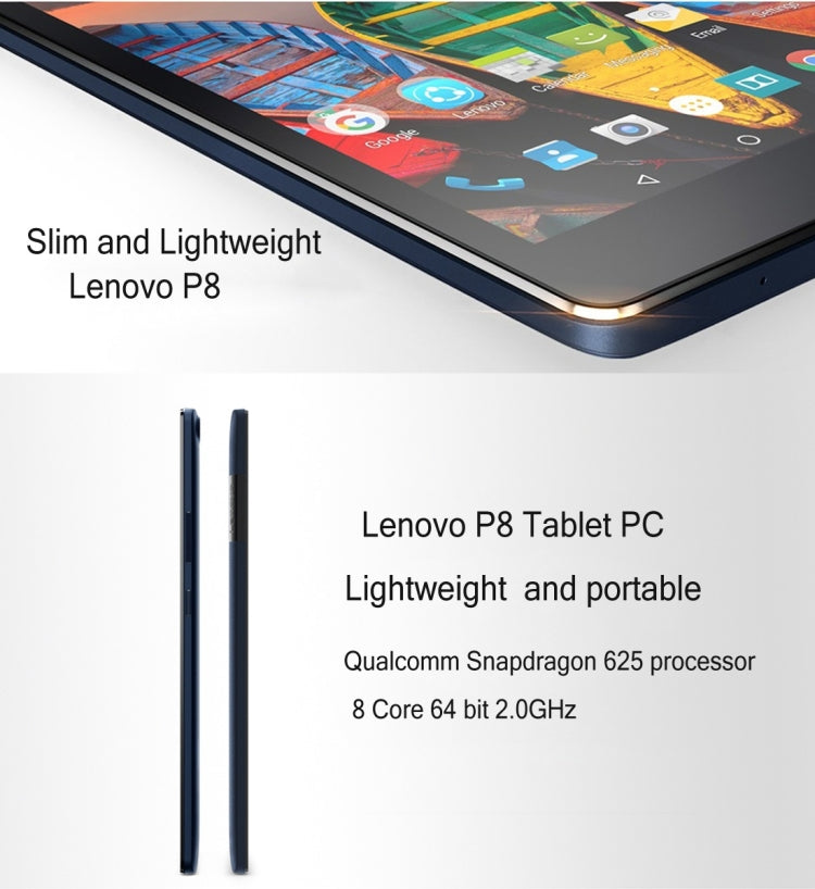 Lenovo P8, 8.0 inch, 3GB+16GB, Android 6.0 Qualcomm Snapdragon 625 Octa Core 2.0GHz, WiFi, GPS, Bluetooth(Dark Blue) - Lenovo by Lenovo | Online Shopping UK | buy2fix