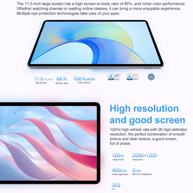 Honor Pad X8 Pro ELN-W09 WiFi, 11.5 inch, 6GB+128GB, MagicOS 7.1 Qualcomm Snapdragon 685 Octa Core, 6 Speakers, Not Support Google(Grey) - Huawei by Huawei | Online Shopping UK | buy2fix