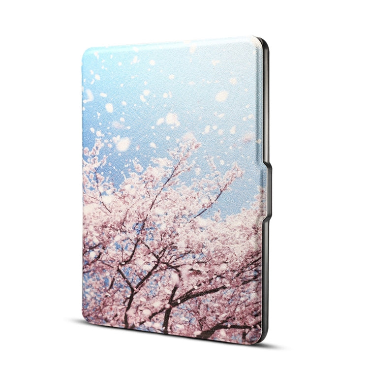 Japanese Cherry Print Horizontal Flip PU Leather Protective Case for Amazon Kindle Paperwhite 1 & 2 & 3 with Sleep / Wake-up - Mobile Accessories by buy2fix | Online Shopping UK | buy2fix