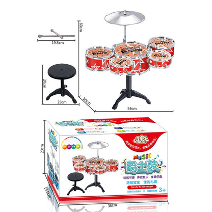 Children Simulation Shelf Drum Jazz Drum With Chair Set - Musical Instrument Toys by buy2fix | Online Shopping UK | buy2fix