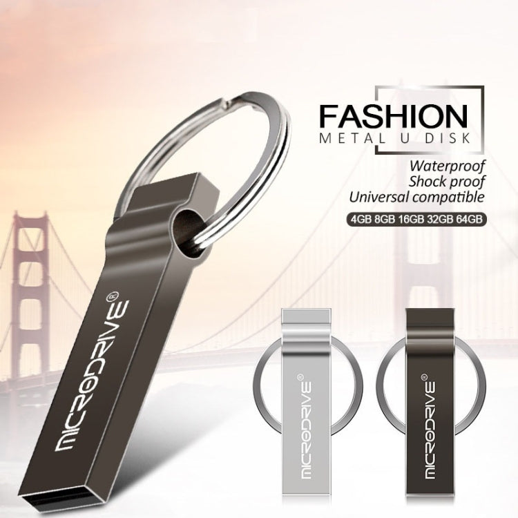 MicroDrive 32GB USB 2.0 Metal Keychain U Disk (Grey) - Computer & Networking by MicroDrive | Online Shopping UK | buy2fix