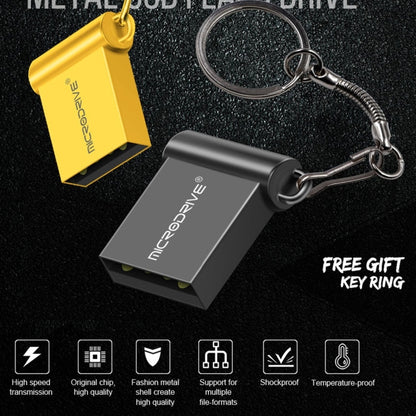 MicroDrive 64GB USB 2.0 Metal Mini USB Flash Drives U Disk (Black) - USB Flash Drives by MicroDrive | Online Shopping UK | buy2fix