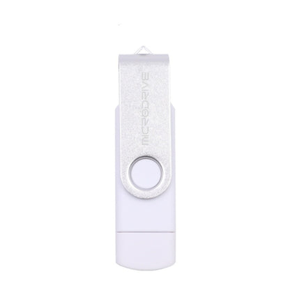 MicroDrive 32GB USB 2.0 Mobile Computer Dual-use Rotating OTG Metal U Disk (White) - USB Flash Drives by MicroDrive | Online Shopping UK | buy2fix