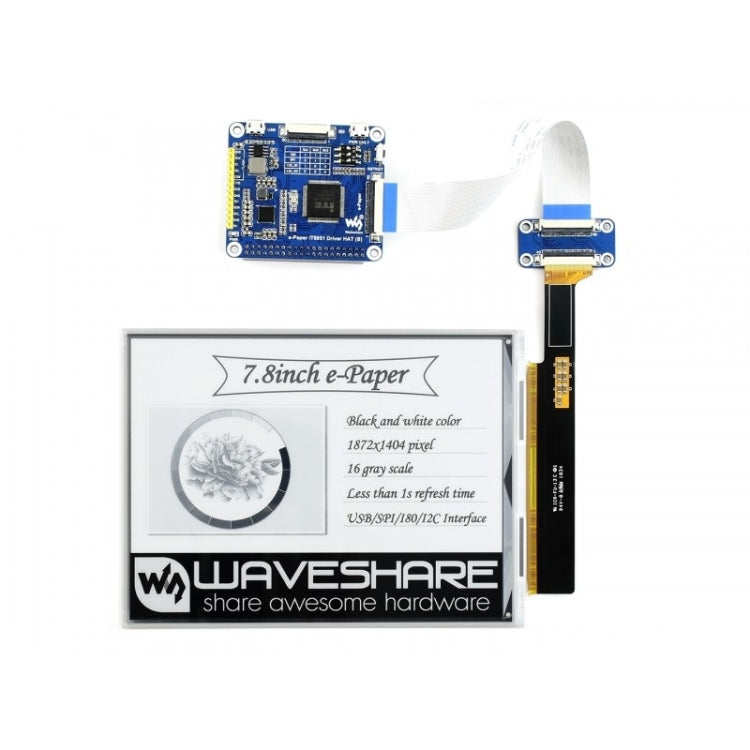 Waveshare 7.8 inch 1872x 1404 E-Ink Display HAT for Raspberry Pi - Modules Expansions Accessories by Waveshare | Online Shopping UK | buy2fix